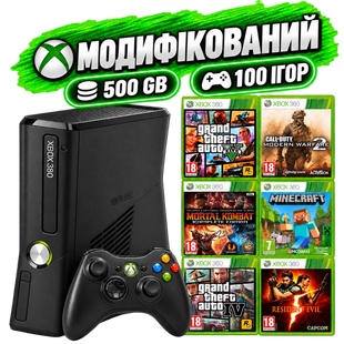 Xbox 360 Slim 500 GB + 100 ігор, Гарантія 1864745715 фото